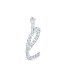 Load image into Gallery viewer, 10kt White Gold Cursive Initial Diamond Pendant - Personalized Elegance - Splendid Jewellery