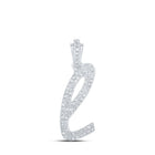 10kt White Gold Cursive Initial Diamond Pendant - Personalized Elegance - Splendid Jewellery