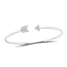 Load image into Gallery viewer, 10kt White Gold Diamond Arrow Bangle Bracelet - Elegant and Timeless Sparkle - Splendid Jewellery
