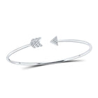 10kt White Gold Diamond Arrow Bangle Bracelet - Elegant and Timeless Sparkle - Splendid Jewellery