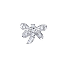 Load image into Gallery viewer, 10kt White Gold Diamond Butterfly Bug Earrings - Sparkling Elegance  Side View from Splendid Jewellery