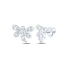 10kt White Gold Diamond Butterfly Bug Earrings - Sparkling Elegance  Top View from Splendid Jewellery