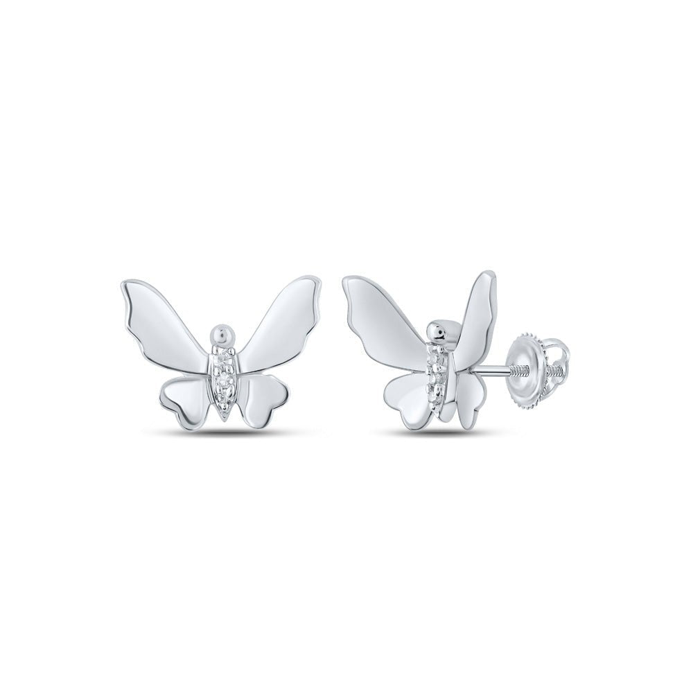 10kt White Gold Diamond Butterfly Earrings - Whimsical Elegance at its Finest - Splendid Jewellery