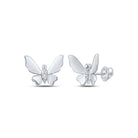 10kt White Gold Diamond Butterfly Earrings - Whimsical Elegance at its Finest - Splendid Jewellery