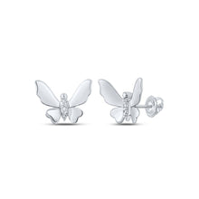 Load image into Gallery viewer, 10kt White Gold Diamond Butterfly Earrings - Whimsical Elegance at its Finest - Splendid Jewellery