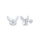 10kt White Gold Diamond Butterfly Earrings - Whimsical Elegance at its Finest - Splendid Jewellery