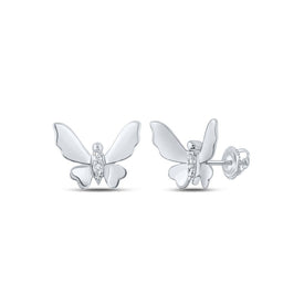 10kt White Gold Diamond Butterfly Earrings - Whimsical Elegance at its Finest - Splendid Jewellery