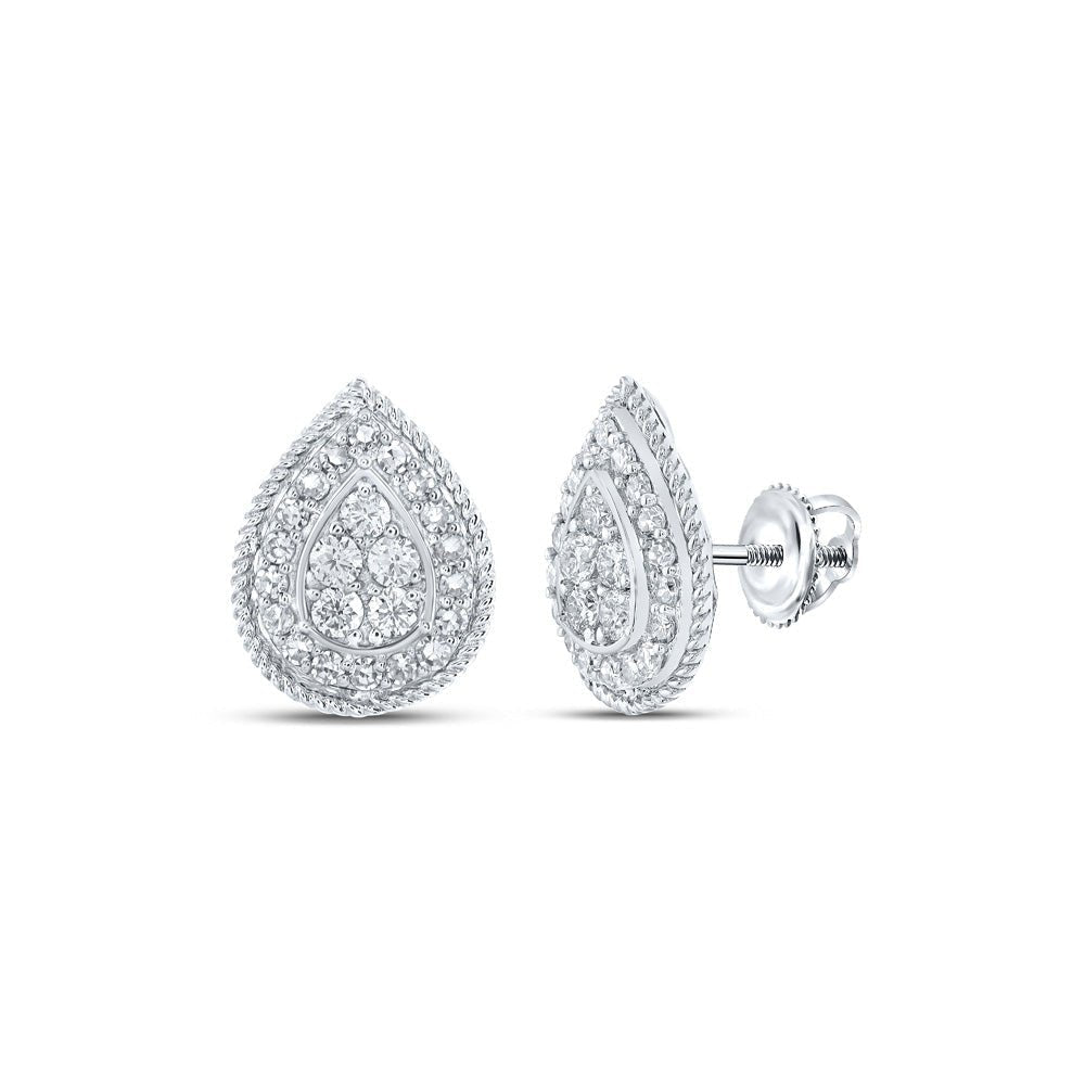 10kt White Gold Diamond Cascade Earrings - Splendid Jewellery