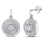 10kt White Gold Diamond Circle Dangle Earrings: A Radiant Dance of Brilliance Top view from the 10Kt White Gold Womens Round Diamond Circle Dangle Earrings 1 4 Cttwpin270324 collection by Splendid Jewellery