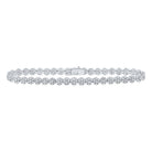 10kt White Gold Diamond Cluster Link Fashion Bracelet - Stunning Brilliance - Splendid Jewellery