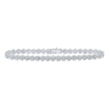 Load image into Gallery viewer, 10kt White Gold Diamond Cluster Link Fashion Bracelet - Stunning Brilliance - Splendid Jewellery