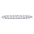 10kt White Gold Diamond Cluster Link Fashion Bracelet - Stunning Brilliance - Splendid Jewellery