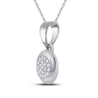 10kt White Gold Diamond Cluster Pendant - A Mesmerizing Brilliance - Splendid Jewellery