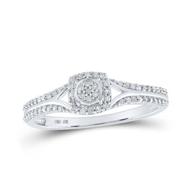 10kt White Gold Diamond Cluster Square Ring - A Mesmerizing Masterpiece of Elegance and Brilliance - Splendid Jewellery