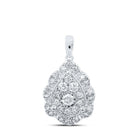 10kt White Gold Diamond Cluster Teardrop Pendant - A Mesmerizing Display of Elegance and Brilliance - Splendid Jewellery