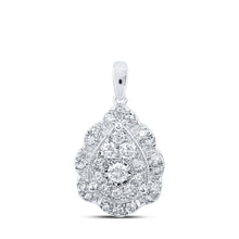 Load image into Gallery viewer, 10kt White Gold Diamond Cluster Teardrop Pendant - A Mesmerizing Display of Elegance and Brilliance - Splendid Jewellery