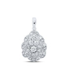 10kt White Gold Diamond Cluster Teardrop Pendant - A Mesmerizing Display of Elegance and Brilliance - Splendid Jewellery