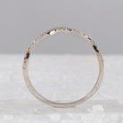 10kt White Gold Diamond Contoured Stackable Band Ring with Round Accents - Splendid Jewellery
