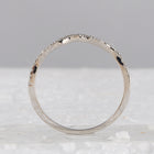 10kt White Gold Diamond Contoured Stackable Band Ring with Round Accents - Splendid Jewellery