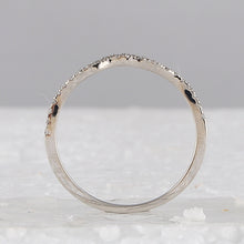 Load image into Gallery viewer, 10kt White Gold Diamond Contoured Stackable Band Ring with Round Accents Side view from the 10Kt White Gold Womens Round Diamond Contoured Stackable Band Ring 1 5 Cttwpin226436 collection by Splendid Jewellery