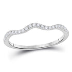 10kt White Gold Diamond Contoured Stackable Band Ring with Round Accents Top view from the 10Kt White Gold Womens Round Diamond Contoured Stackable Band Ring 1 5 Cttwpin226436 collection by Splendid Jewellery