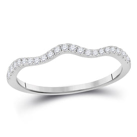 10kt White Gold Diamond Contoured Stackable Band Ring with Round Accents Top view from the 10Kt White Gold Womens Round Diamond Contoured Stackable Band Ring 1 5 Cttwpin226436 collection by Splendid Jewellery