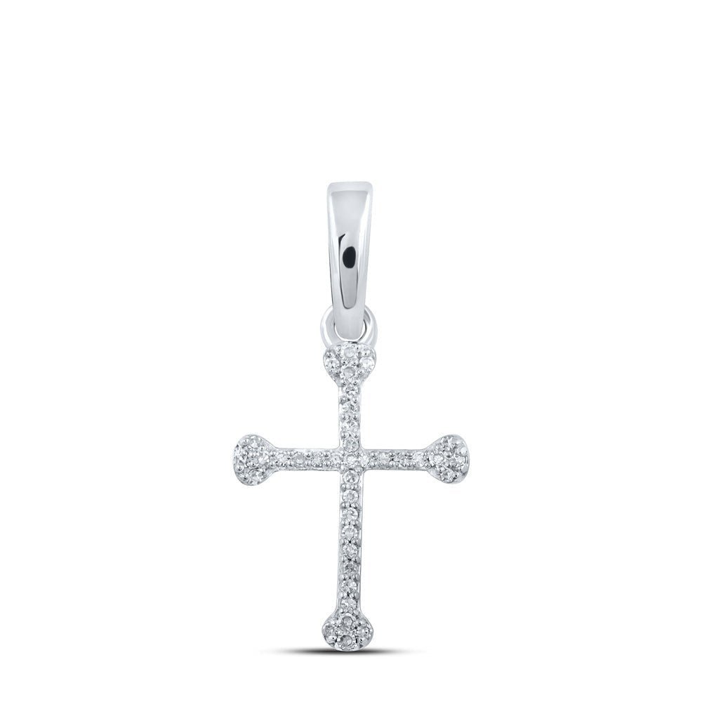 10kt White Gold Diamond Cross Pendant - A Mesmerizing Symbol of Elegance and Faith - Splendid Jewellery