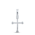10kt White Gold Diamond Cross Pendant - A Mesmerizing Symbol of Elegance and Faith - Splendid Jewellery