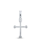 10kt White Gold Diamond Cross Pendant - A Mesmerizing Symbol of Elegance and Faith - Splendid Jewellery