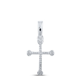 10kt White Gold Diamond Cross Pendant - A Mesmerizing Symbol of Elegance and Faith - Splendid Jewellery