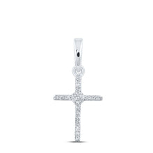 Load image into Gallery viewer, 10kt White Gold Diamond Cross Pendant: A Mesmerizing Symbol of Elegance and Faith - Splendid Jewellery