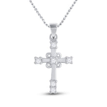 Load image into Gallery viewer, 10kt White Gold Diamond Cross Pendant: A Radiant Symbol of Faith and Elegance - Splendid Jewellery