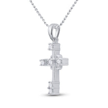 Load image into Gallery viewer, 10kt White Gold Diamond Cross Pendant: A Radiant Symbol of Faith and Elegance  Side View from Splendid Jewellery