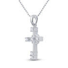 10kt White Gold Diamond Cross Pendant: A Radiant Symbol of Faith and Elegance  Side View from Splendid Jewellery