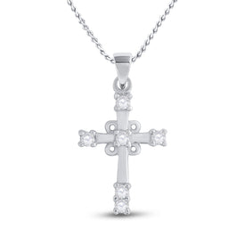 10kt White Gold Diamond Cross Pendant: A Radiant Symbol of Faith and Elegance  Top View from Splendid Jewellery
