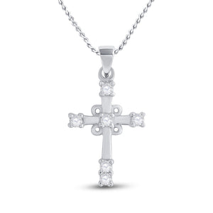 10kt White Gold Diamond Cross Pendant: A Radiant Symbol of Faith and Elegance - Splendid Jewellery