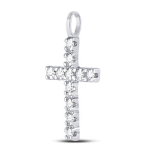 Load image into Gallery viewer, 10kt White Gold Diamond Cross Pendant: A Timeless Symbol of Faith and Elegance  Side View from Splendid Jewellery