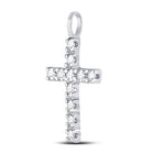 10kt White Gold Diamond Cross Pendant: A Timeless Symbol of Faith and Elegance  Side View from Splendid Jewellery