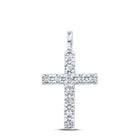 10kt White Gold Diamond Cross Pendant: A Timeless Symbol of Faith and Elegance  Top View from Splendid Jewellery