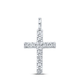 10kt White Gold Diamond Cross Pendant: A Timeless Symbol of Faith and Elegance  Top View from Splendid Jewellery