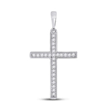 Load image into Gallery viewer, 10kt White Gold Diamond Cross Pendant | Elegant and Graceful Symbol of Faith and Love - Splendid Jewellery