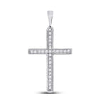 10kt White Gold Diamond Cross Pendant | Elegant and Graceful Symbol of Faith and Love - Splendid Jewellery