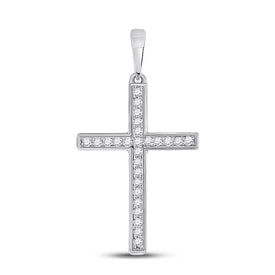 10kt White Gold Diamond Cross Pendant | Elegant and Graceful Symbol of Faith and Love - Splendid Jewellery