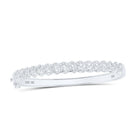 10kt White Gold Diamond Cuban Link Cuff Bangle Bracelet - Exquisite Brilliance - Splendid Jewellery