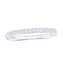 Load image into Gallery viewer, 10kt White Gold Diamond Cuban Link Cuff Bangle Bracelet - Exquisite Brilliance - Splendid Jewellery