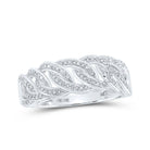 10kt White Gold Diamond Curb Link Band Ring for Men - Striking Elegance with 1/4 Cttw - Splendid Jewellery
