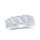 10kt White Gold Diamond Curb Link Band Ring for Men - Striking Elegance with 1/4 Cttw - Splendid Jewellery