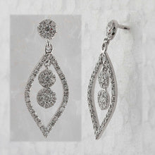 Load image into Gallery viewer, 10kt White Gold Diamond Dangle Earrings - Radiant Elegance - Splendid Jewellery