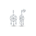 10kt White Gold Diamond Dream Catcher Dangle Earrings - Splendid Jewellery