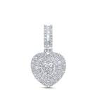 10kt White Gold Diamond Heart and Love Symbol Pendant: A Captivating Expression of Love and Elegance - Splendid Jewellery